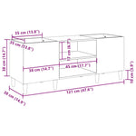 Füstös tölgy színű szerelt fa hanglemezszekrény 121x38x48 cm 8