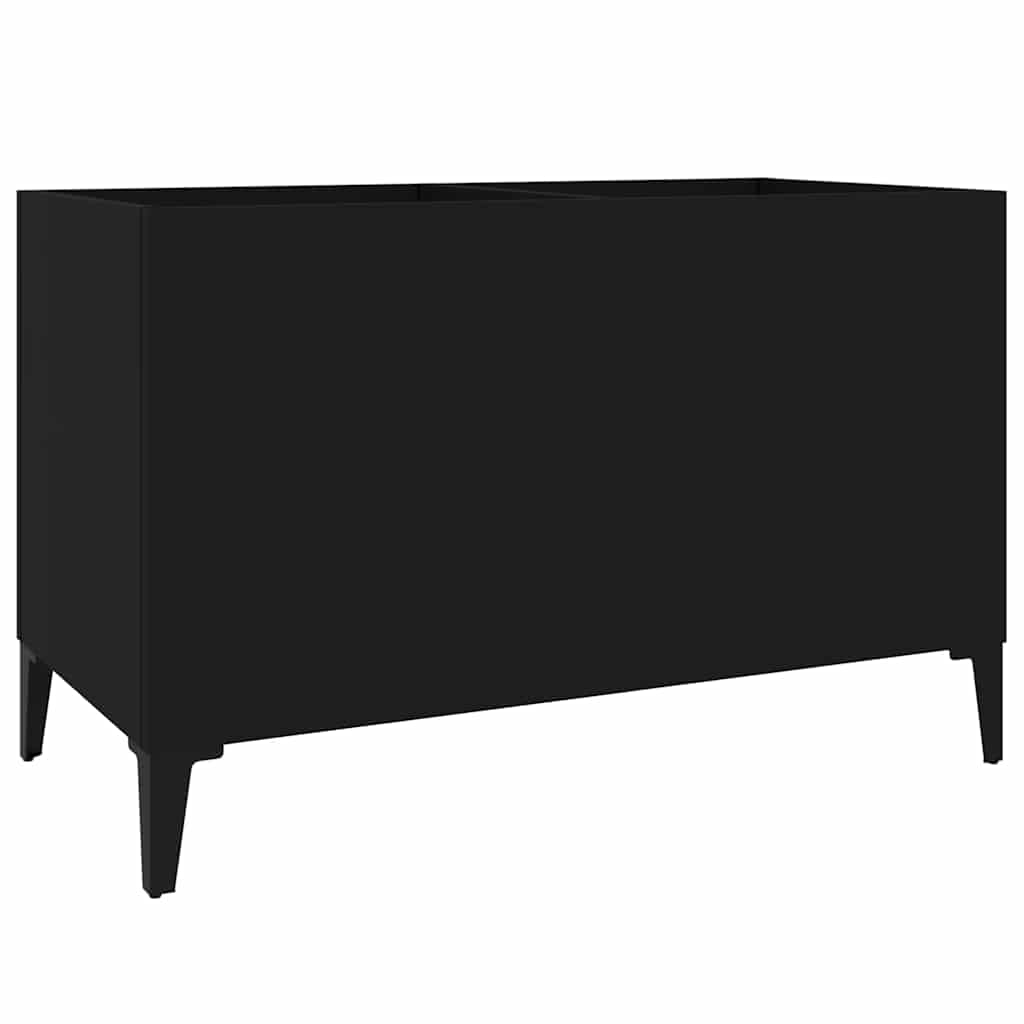 Fekete szerelt fa hanglemezszekrény 74,5x38x48 cm 2