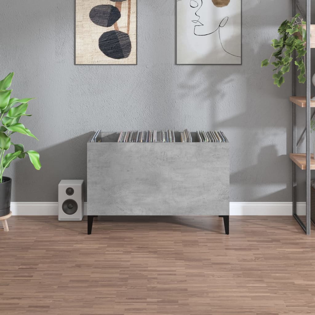 Betonszürke szerelt fa hanglemezszekrény 74,5x38x48 cm 3