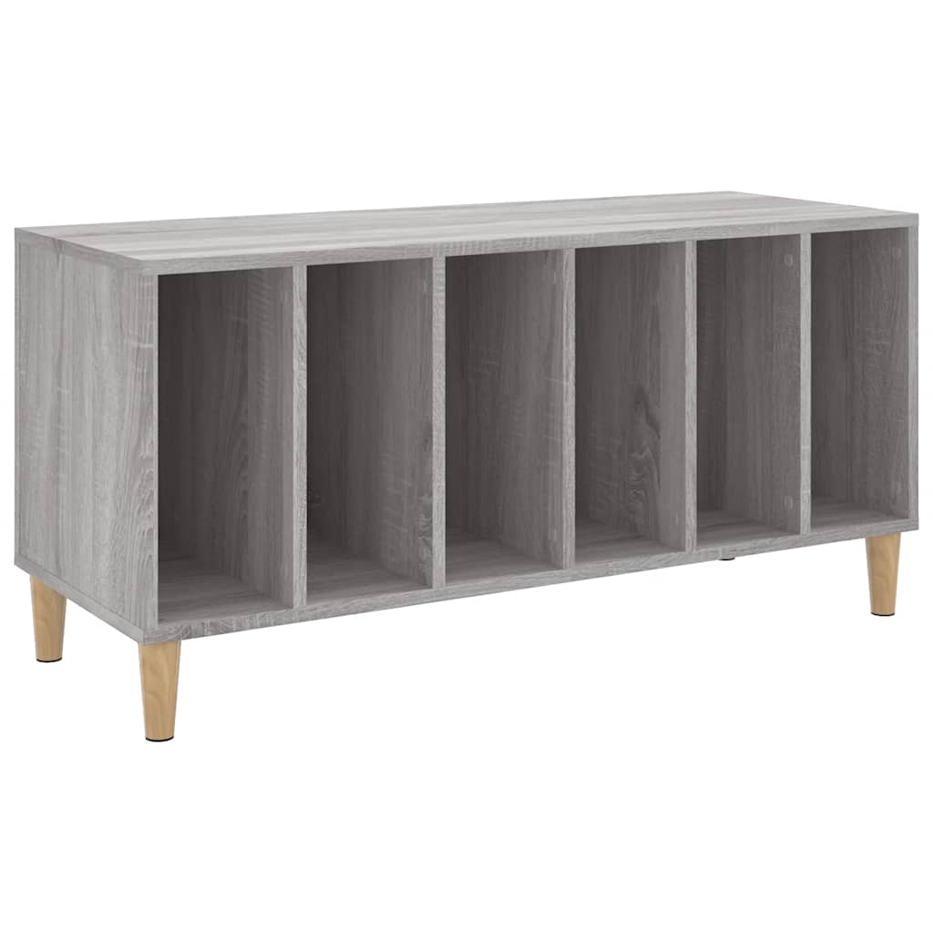 Szürke sonoma színű szerelt fa hanglemezszekrény 100x38x48 cm 2