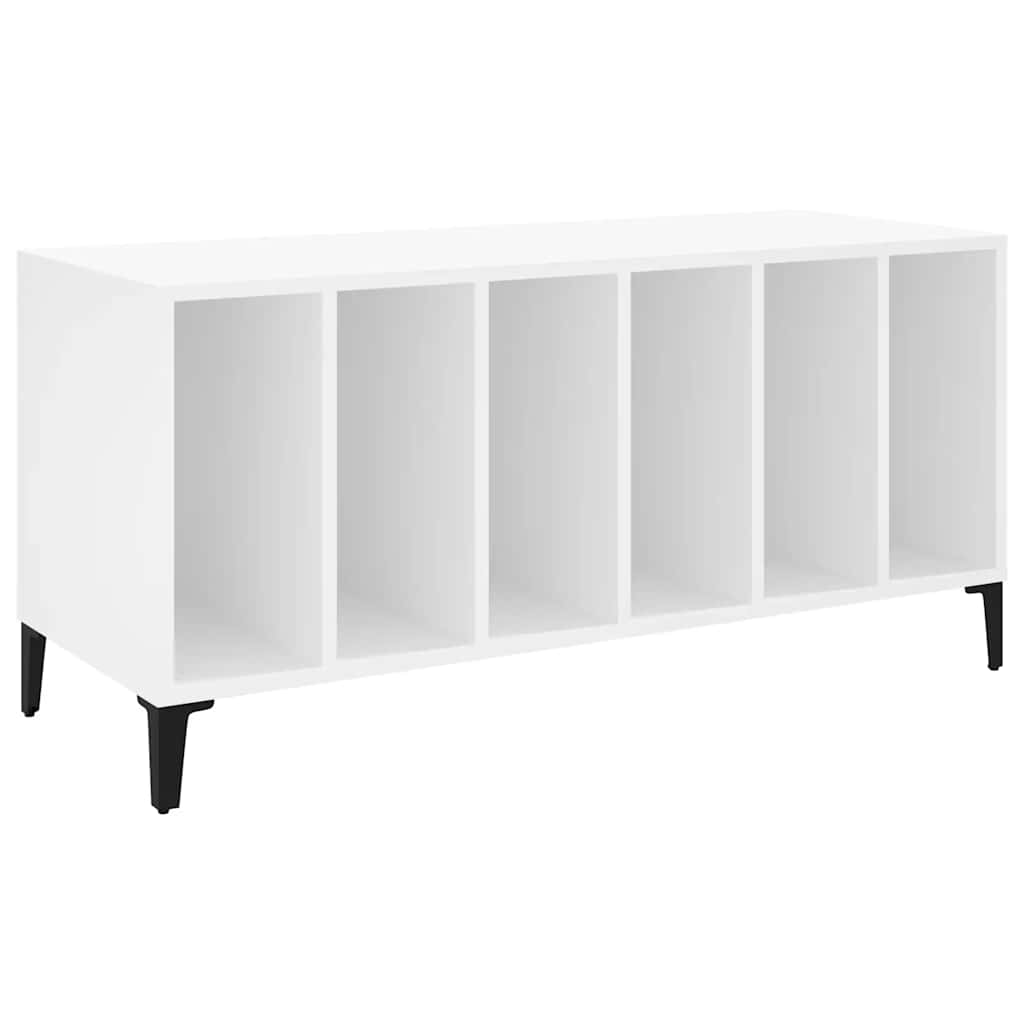Fehér szerelt fa hanglemezszekrény 100 x 38 x 48 cm 2
