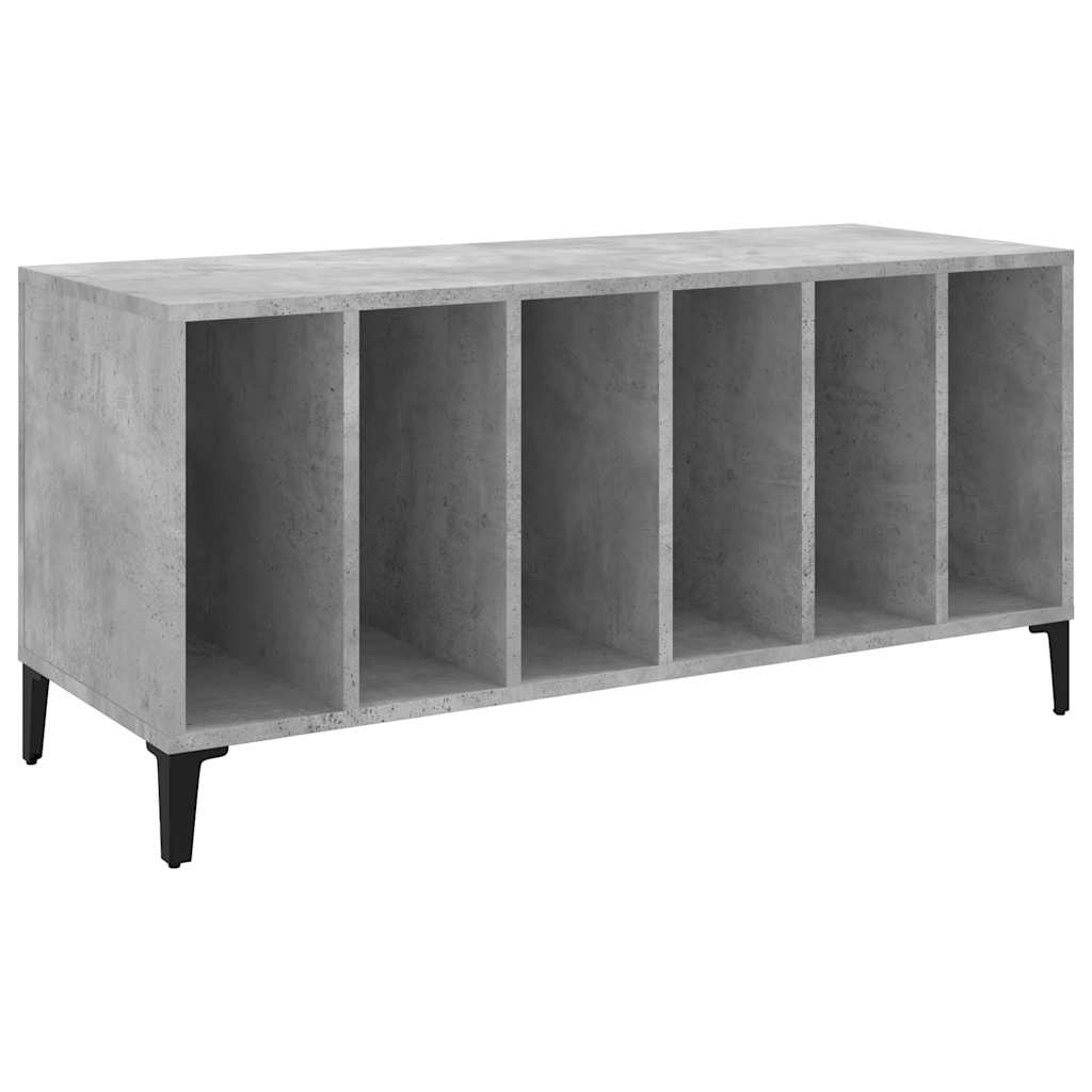 Betonszürke szerelt fa hanglemezszekrény 100 x 38 x 48 cm 2
