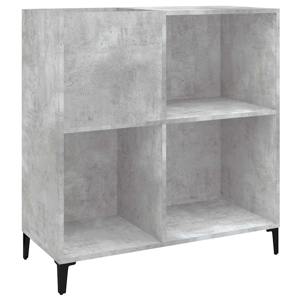 Betonszürke szerelt fa hanglemezszekrény 84,5 x 38 x 89 cm 2