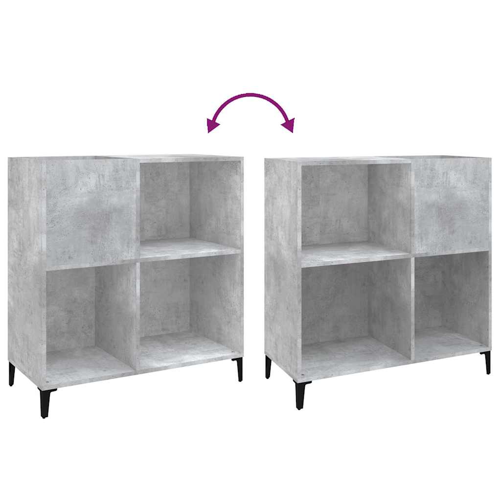Betonszürke szerelt fa hanglemezszekrény 84,5 x 38 x 89 cm 7