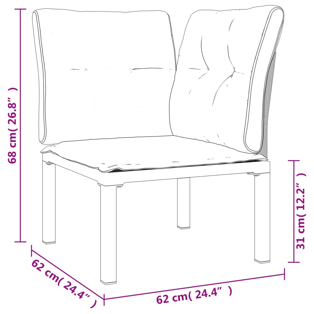 5 részes fekete-szürke polyrattan kerti ülőgarnitúra 9