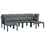 6 részes fekete és szürke polyrattan kerti ülőgarnitúra 3