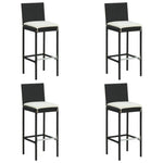 5 részes fekete polyrattan kerti bárszett párnával 4