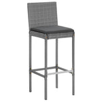 7 részes szürke polyrattan kerti bárszett párnákkal 5