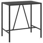 7 részes fekete polyrattan kerti bárszett párnákkal 6