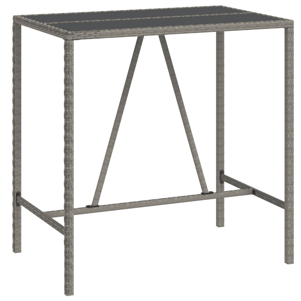 5 részes szürke polyrattan kerti bárszett párnákkal 6