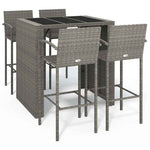 5 részes szürke polyrattan kerti bárszett 2