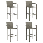 5 részes szürke polyrattan kerti bárszett 4