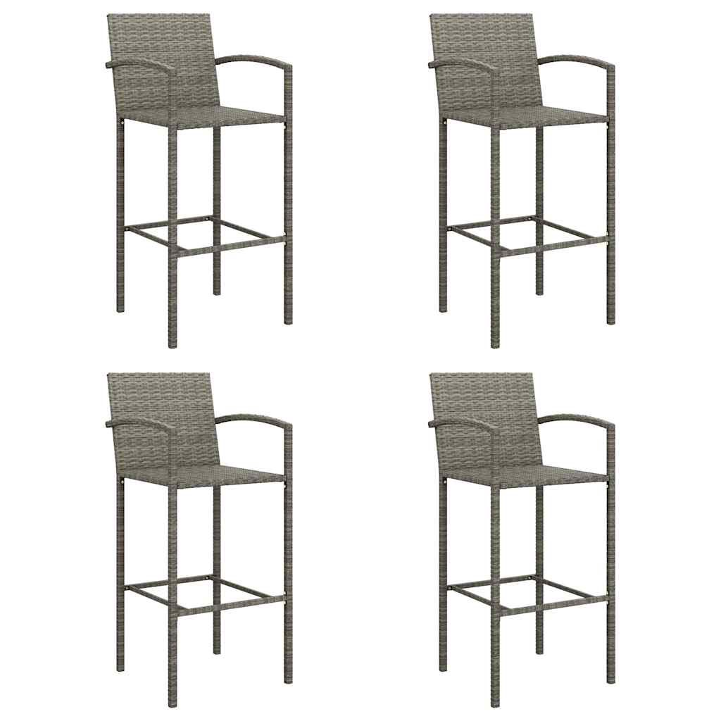 5 részes szürke polyrattan kerti bárszett 4