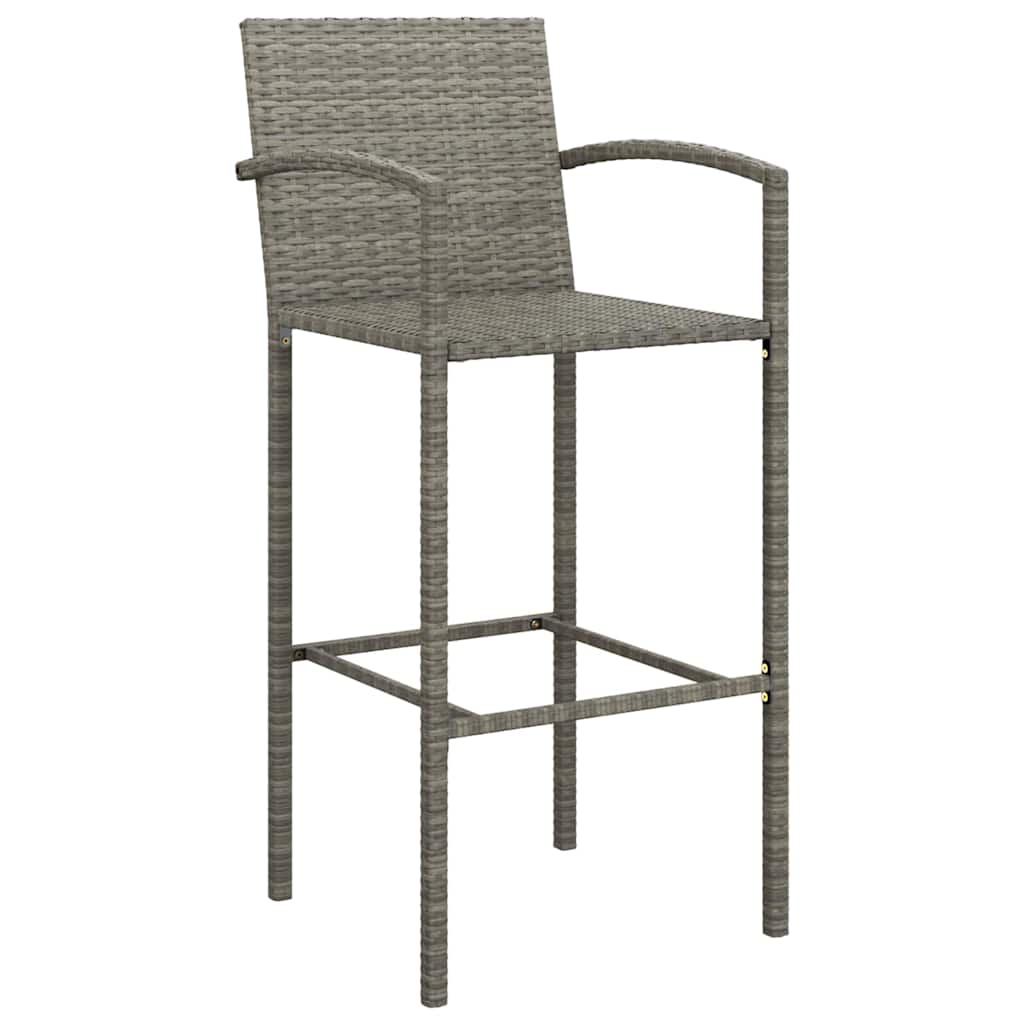 5 részes szürke polyrattan kerti bárszett 5