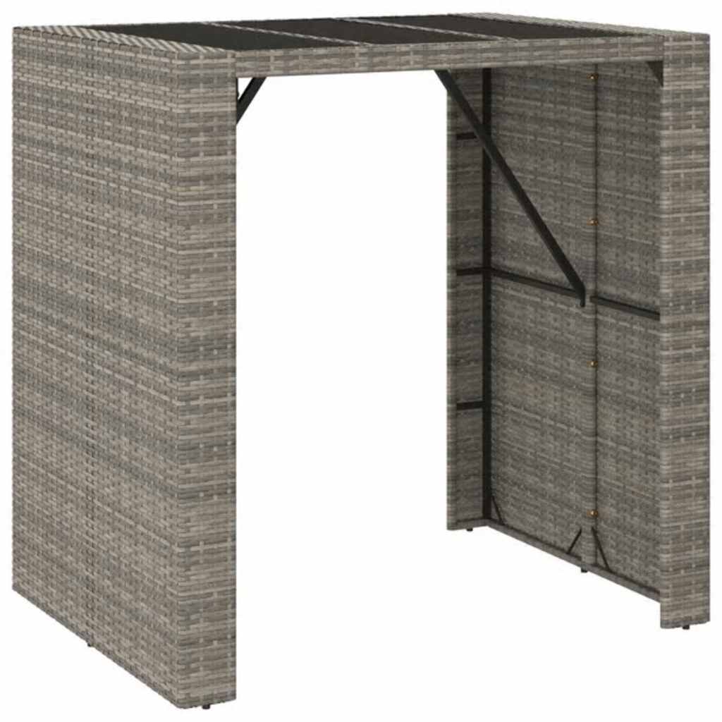 5 részes szürke polyrattan kerti bárszett 6
