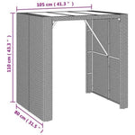 5 részes szürke polyrattan kerti bárszett 9