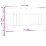 Fekete fém csere fejtámla 160 cm 7