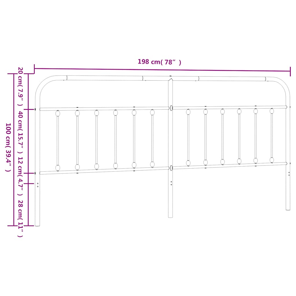 Fehér fém csere fejtámla 193 cm 7
