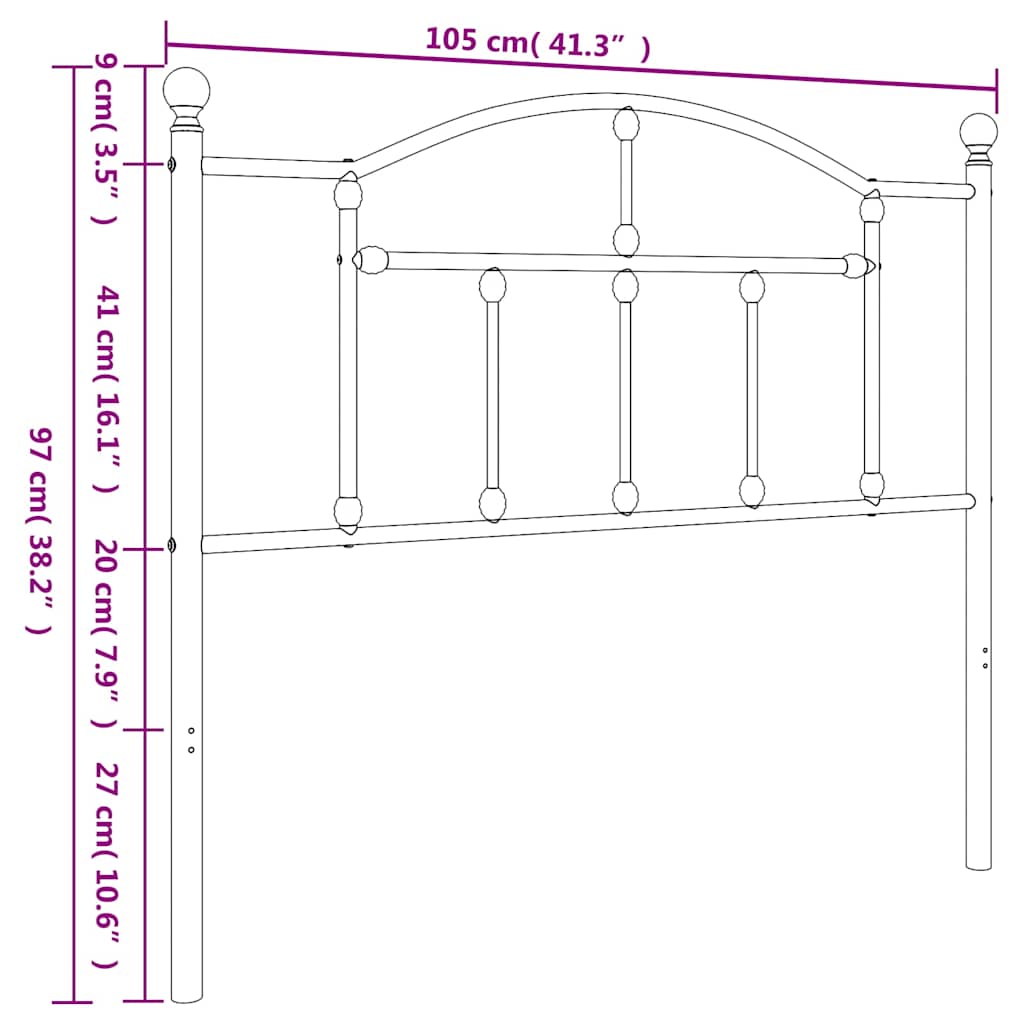 Fehér fém csere fejtámla 100 cm 7