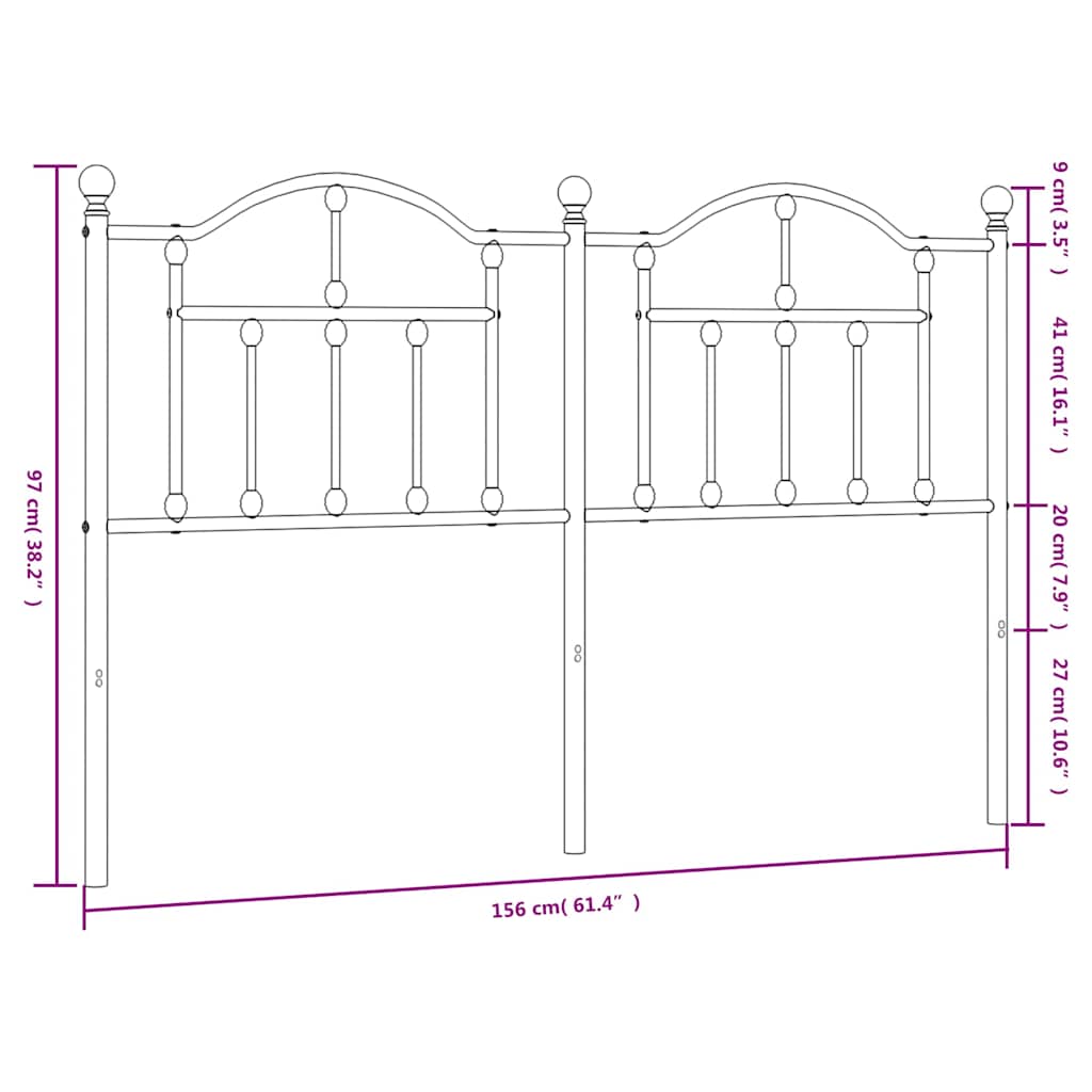 Fehér fém csere fejtámla 150 cm 7