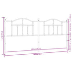 Fehér fém csere fejtámla 200 cm 6