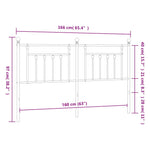 Fekete fém csere fejtámla 160 cm 7