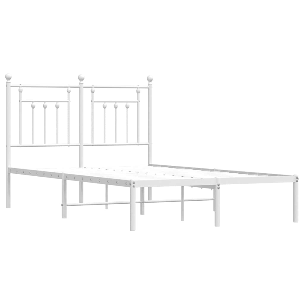Fehér fém ágykeret fejtámlával 135 x 190 cm 3