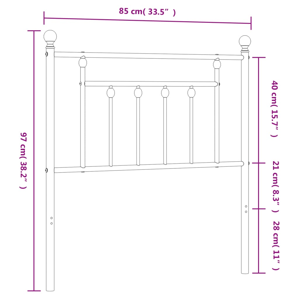 Fehér fém csere fejtámla 80 cm 7