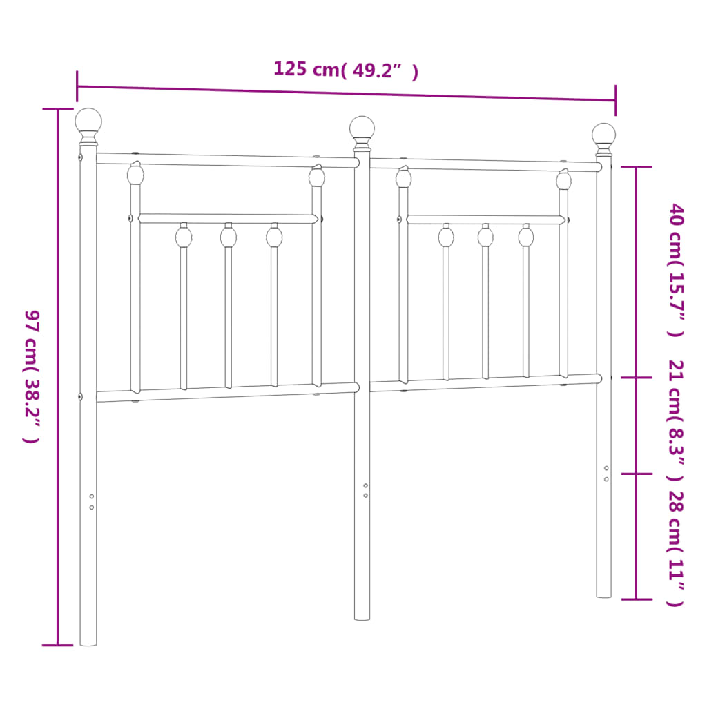 Fehér fém csere fejtámla 120 cm 7
