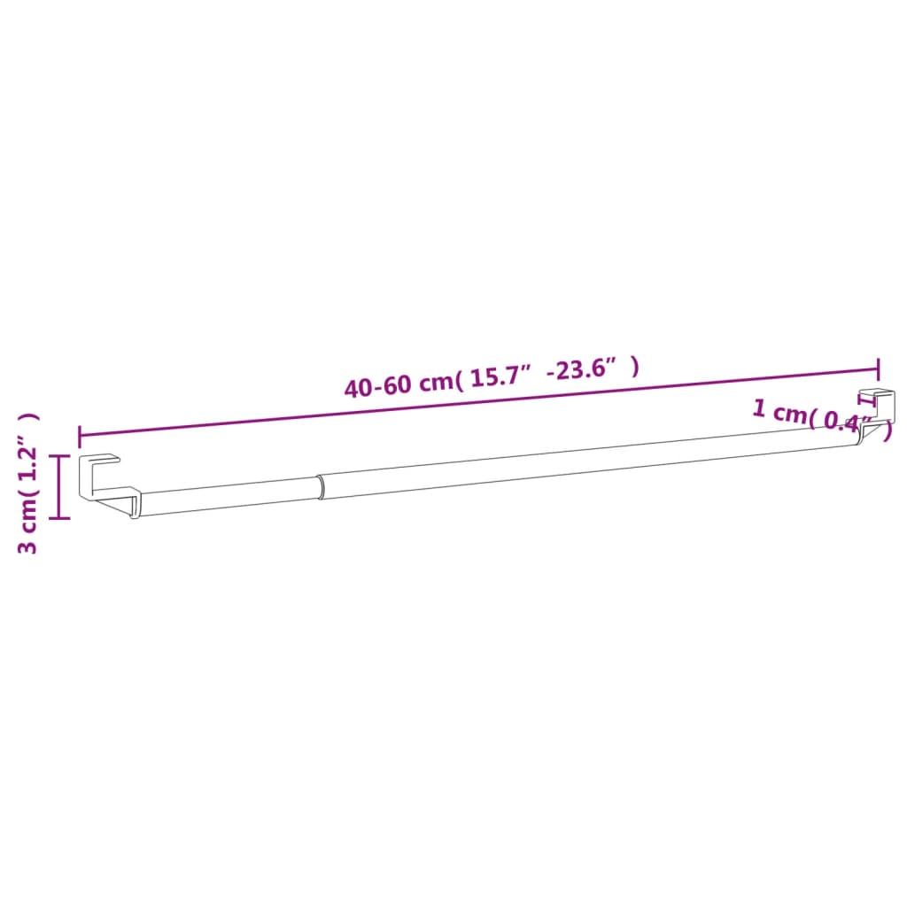 2 db fehér és ezüst alumínium függönytartó 40-60 cm 7