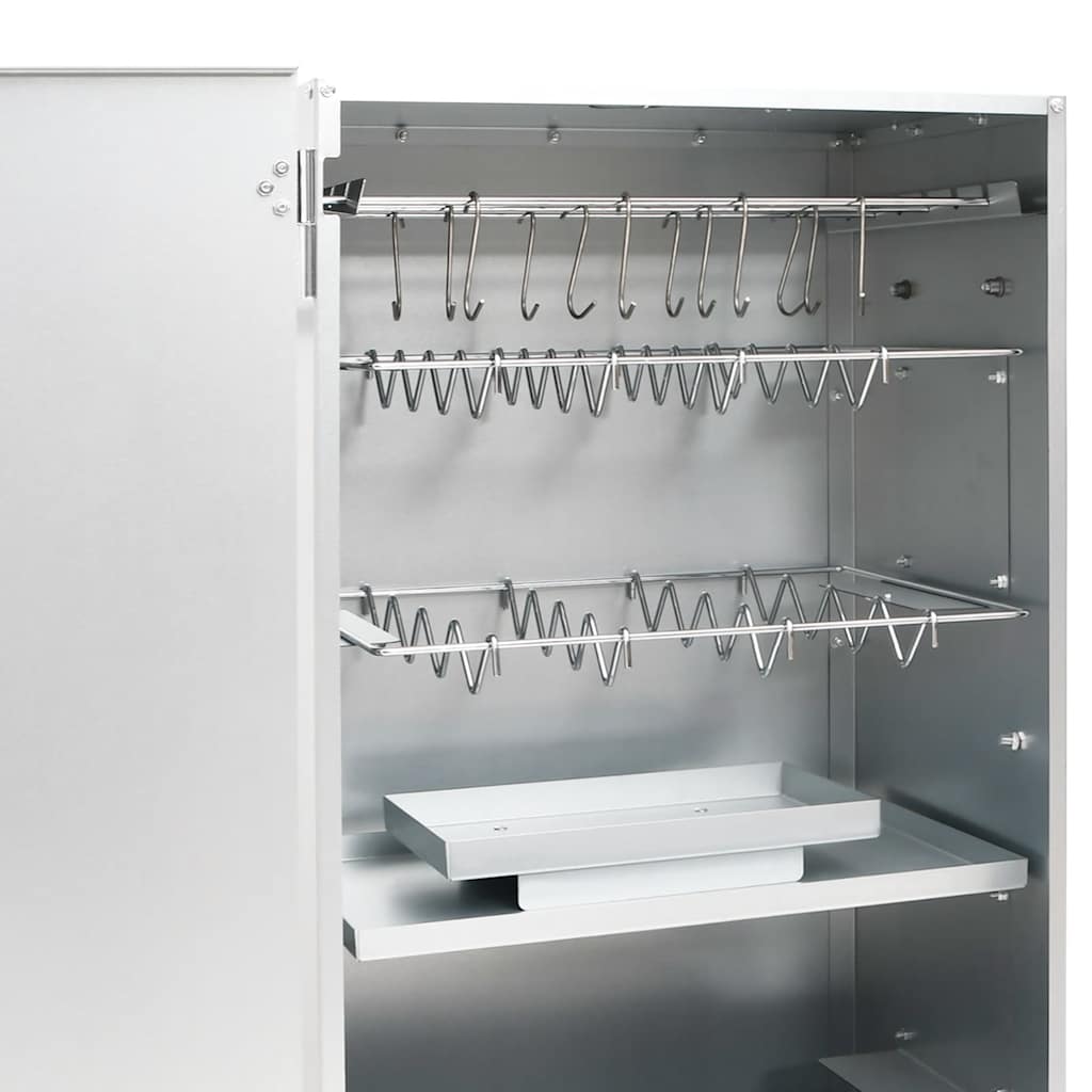 Horganyzott acél BBQ füstölőkemence faaprítékkal 44,5x29x83 cm 8