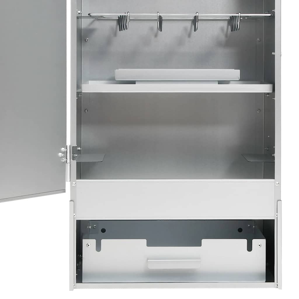 Horganyzott acél BBQ füstölőkemence faaprítékkal 44,5x29x83 cm 9