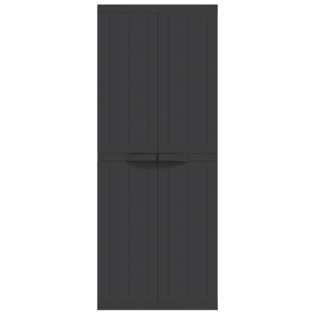 Fekete PP kültéri tárolószekrény 65 x 37 x 165 cm 5