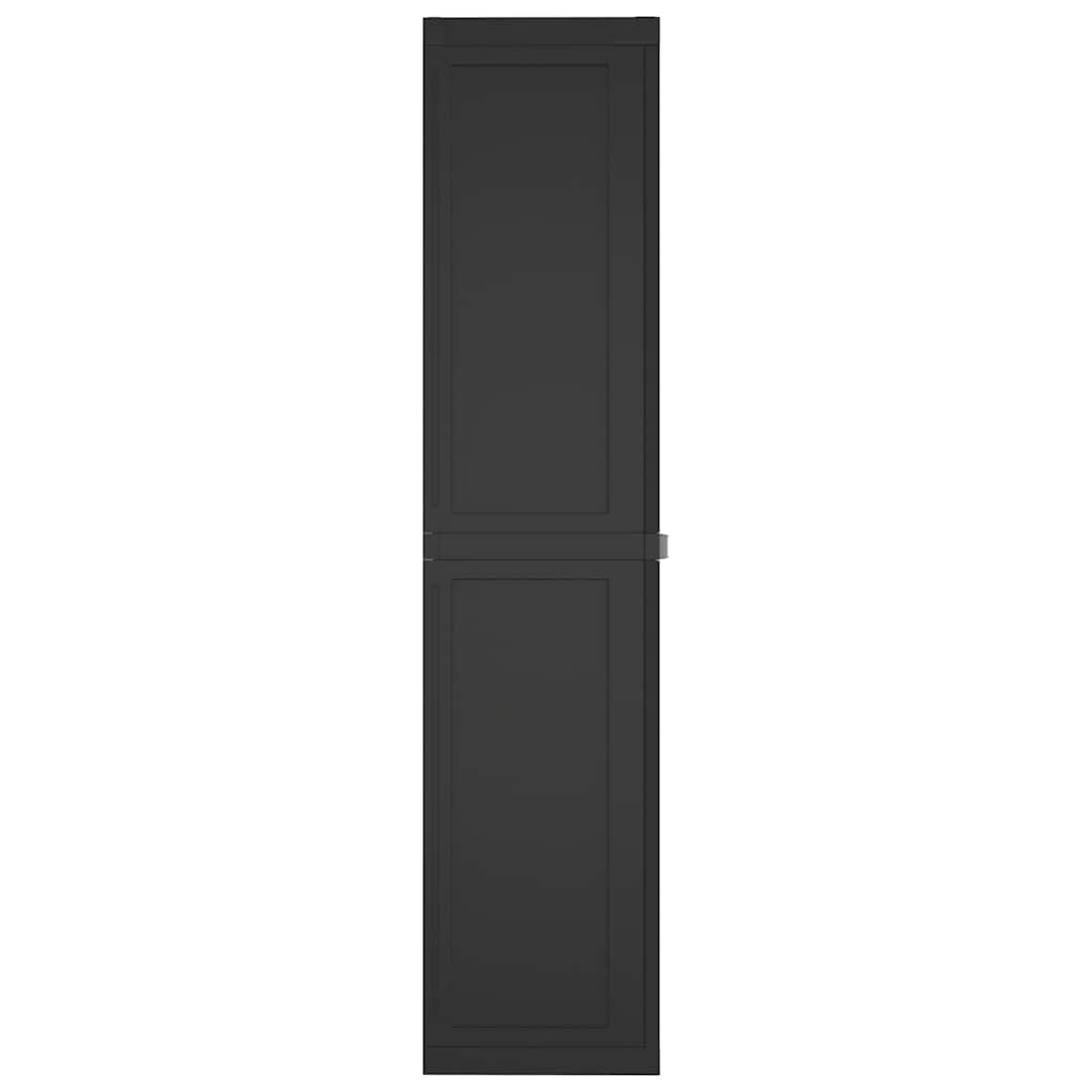 Fekete PP kültéri tárolószekrény 65 x 37 x 165 cm 7