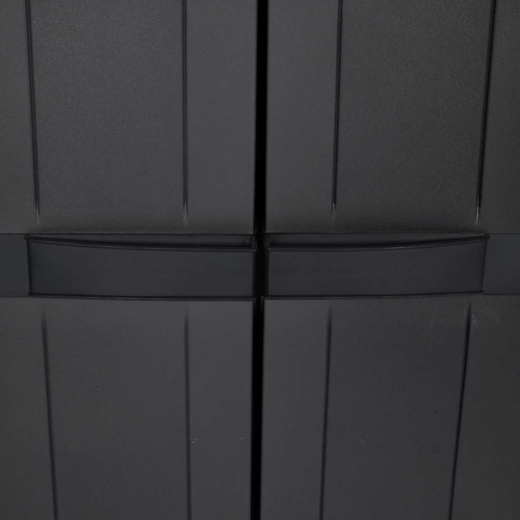 Fekete PP kültéri tárolószekrény 65 x 37 x 165 cm 10