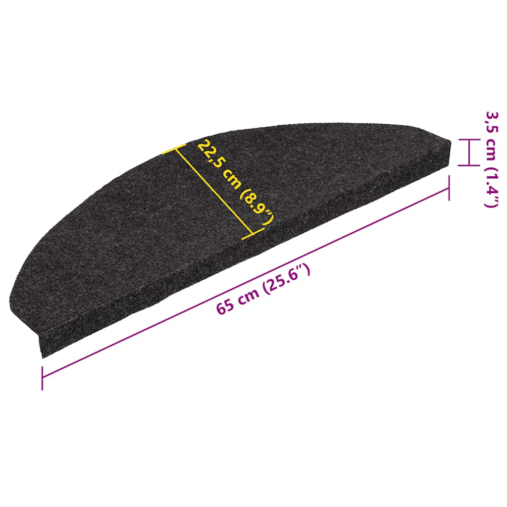 10 db fekete öntapadó lépcsőszőnyeg 65 x 22,5 x 3,5 cm 9