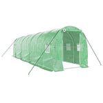 Zöld acélvázas melegház 16 m² 8 x 2 x 2 m 2