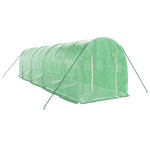 Zöld acélvázas melegház 16 m² 8 x 2 x 2 m 3