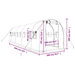 Zöld acélvázas melegház 16 m² 8 x 2 x 2 m 12