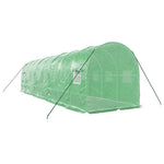 Zöld acélvázas melegház 16 m² 8 x 2 x 2 m 6
