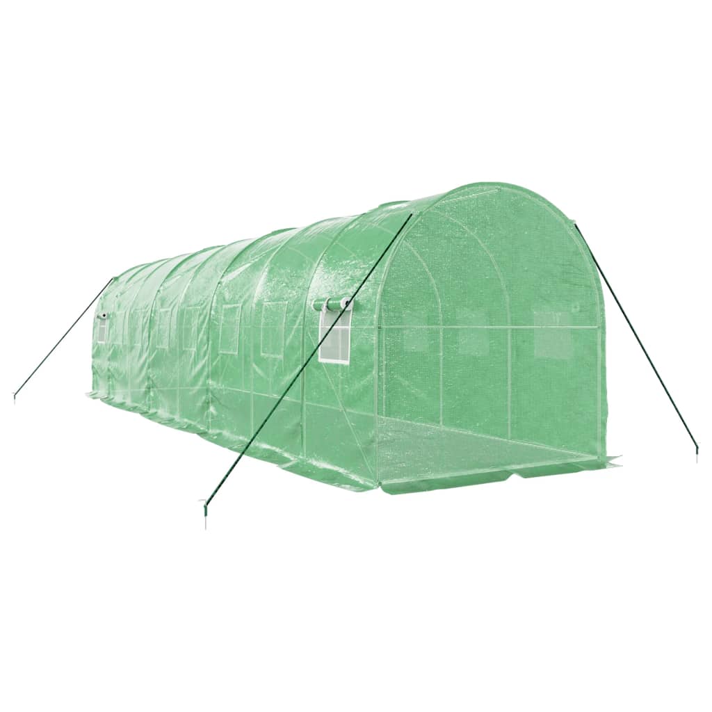 Zöld acélvázas melegház 16 m² 8 x 2 x 2 m 6