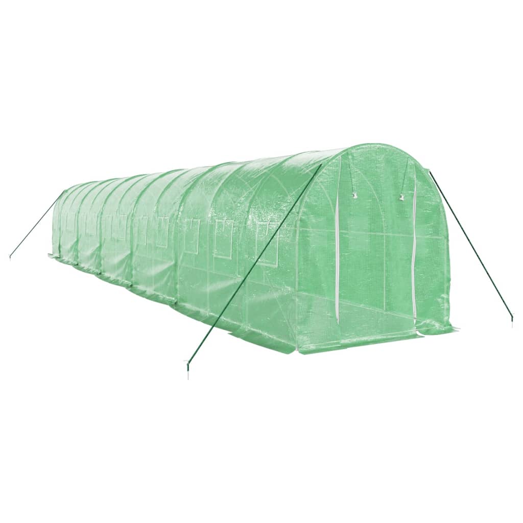 Zöld acélvázas melegház 24 m² 12 x 2 x 2 m 3