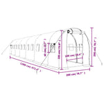 Zöld acélvázas melegház 24 m² 12 x 2 x 2 m 12