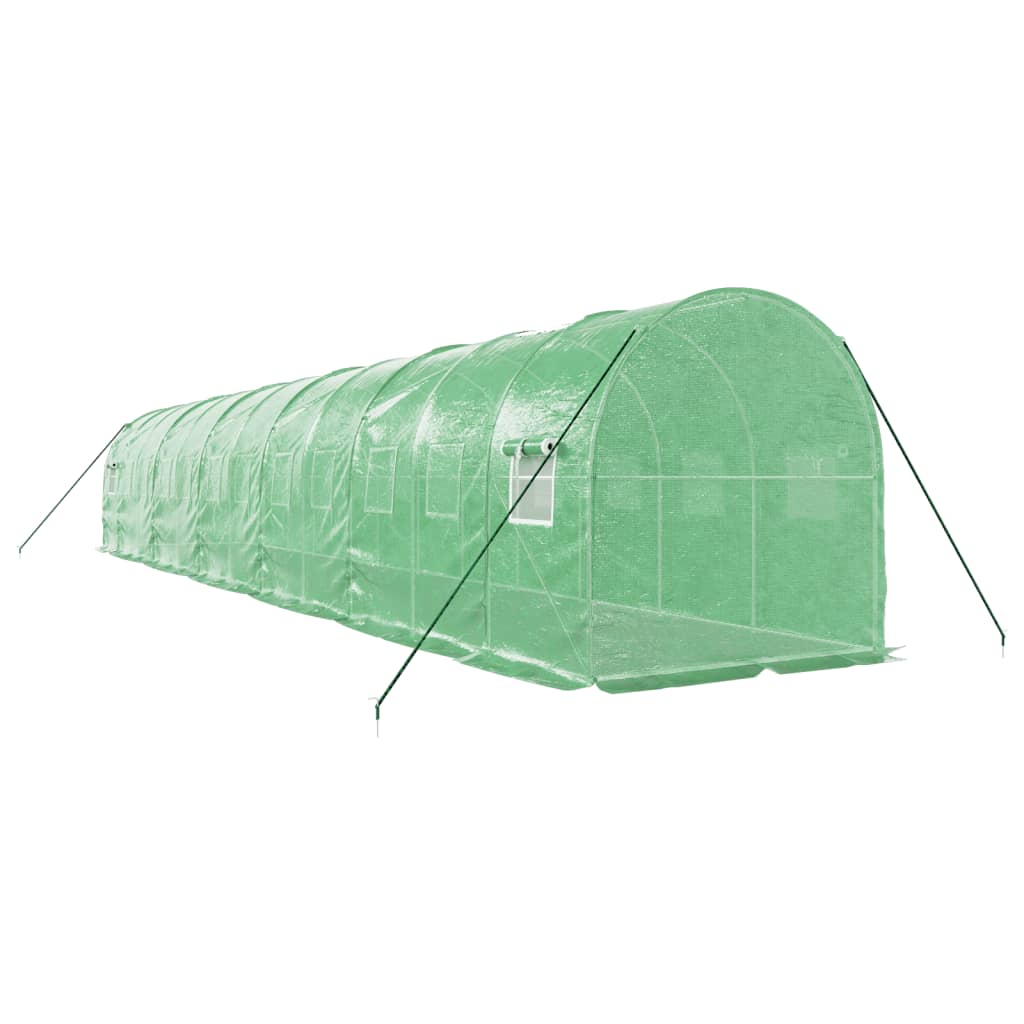 Zöld acélvázas melegház 24 m² 12 x 2 x 2 m 6