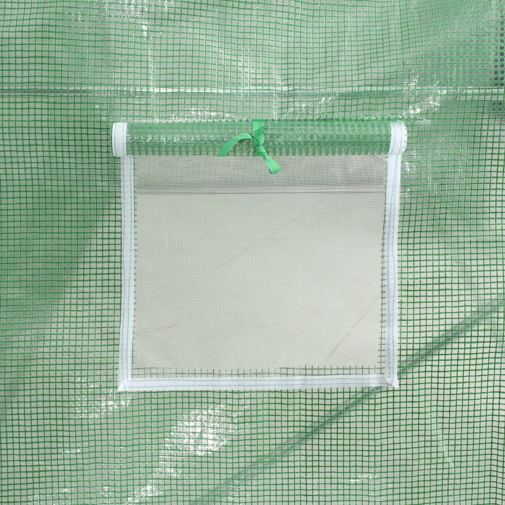 Zöld acélvázas melegház 24 m² 12 x 2 x 2 m 10