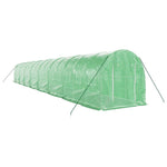 Zöld acélvázas melegház 32 m² 16 x 2 x 2 m 3
