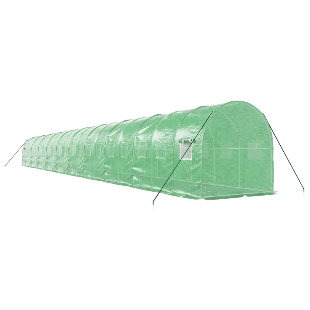 Zöld acélvázas melegház 40 m² 20 x 2 x 2 m 6