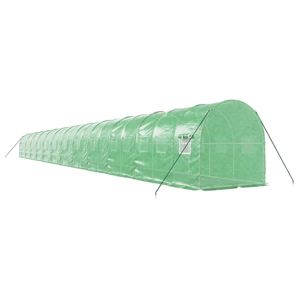 Zöld acélvázas melegház 48 m² 24 x 2 x 2 m 3