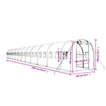 Zöld acélvázas melegház 48 m² 24 x 2 x 2 m 12