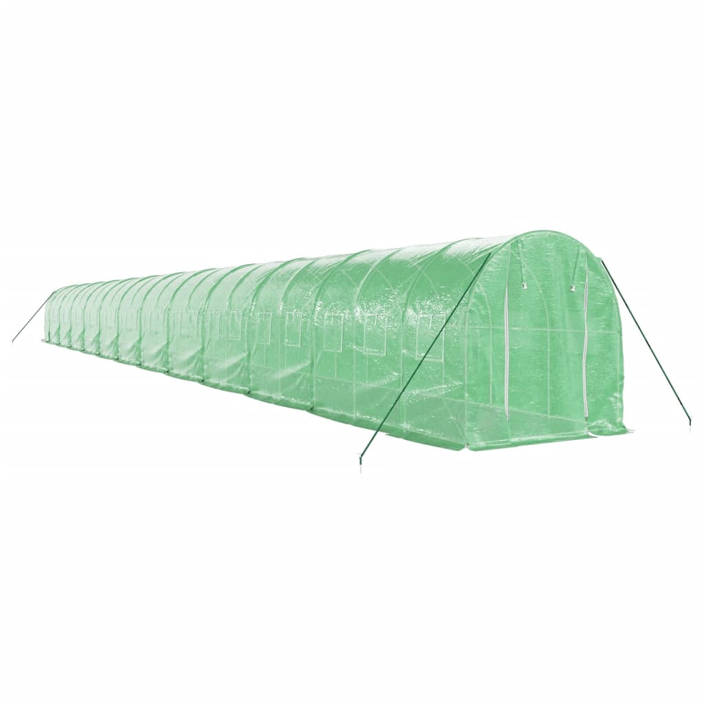 Zöld acélvázas melegház 48 m² 24 x 2 x 2 m 6